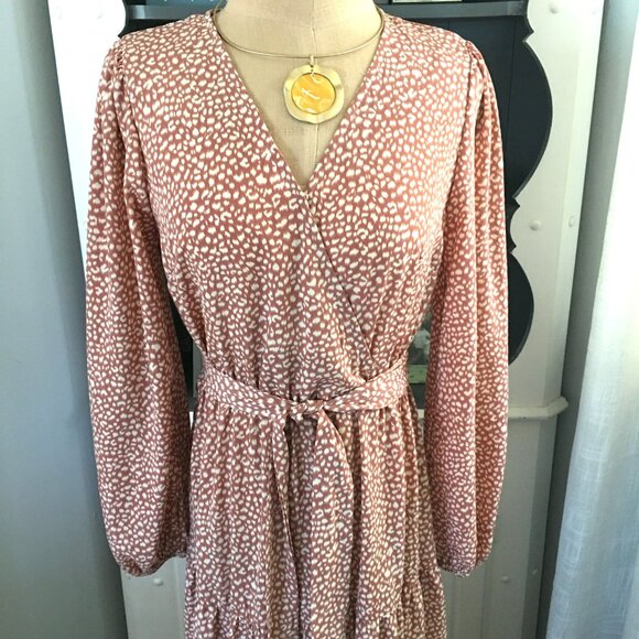Women's Maxi‎ Dress Size S Fall Long Sleeve V Neck Tiered Floral Dress - Picture 5 of 10